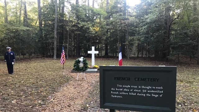 French Cemetery from Siege of Yorktown, Colonial NHP, unmarked graves